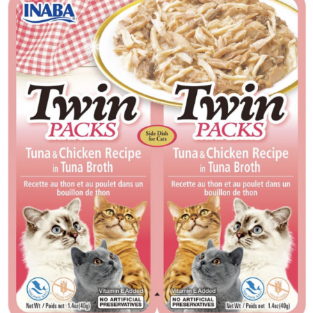 Inaba Twin Tuna & Chicken Recipe in Tuna Broth - 2 x 40g rip top sachets