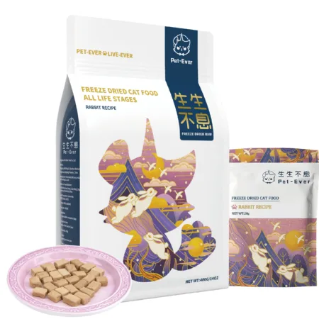 PET-EVER Freeze Dried Raw Cat Food Rabbit Recipe 400g