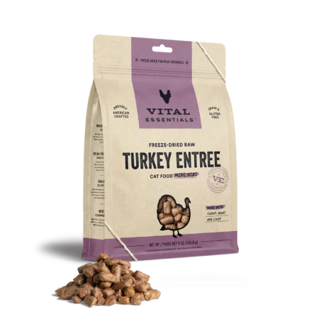 Vital Essentials Freeze-Dried Turkey Mini Nibs Cat Food 340.2g